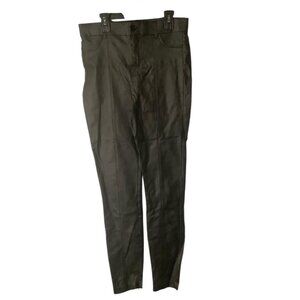 Zara Black HighWaisted Faux Leather Slim Fit Pants Ankle Side Zipper Women Large